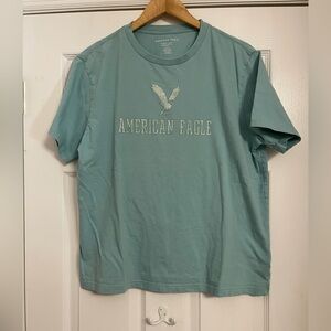 American Eagle Outfitters Men's Teal Short Sleeve Tee Large